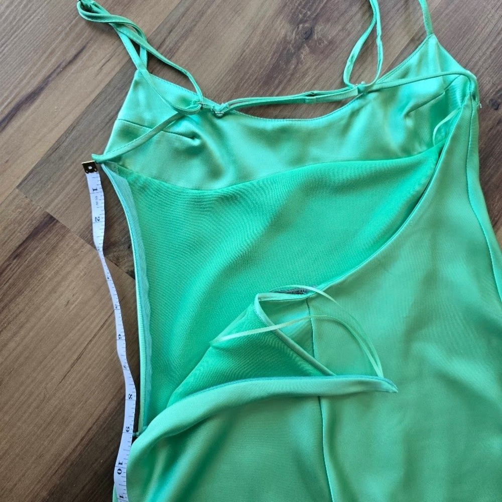 Zara Mint Green Satin Midi Slip Camisole Dress Backless Strappy Womens S Chic - Picture 15 of 16